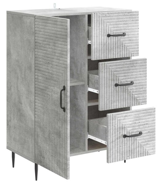 Széf fiókkal Betonszürke 66 x 34,5 x 89,5 cm Szerelt Fa