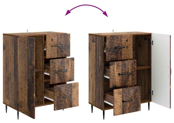 Széf fiókkal Antik Fa 66 x 34,5 x 89,5 cm Szerelt Fa