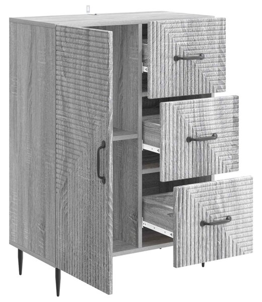 Széf fiókkal Szürke Sonoma 66 x 34,5 x 89,5 cm Szerelt Fa
