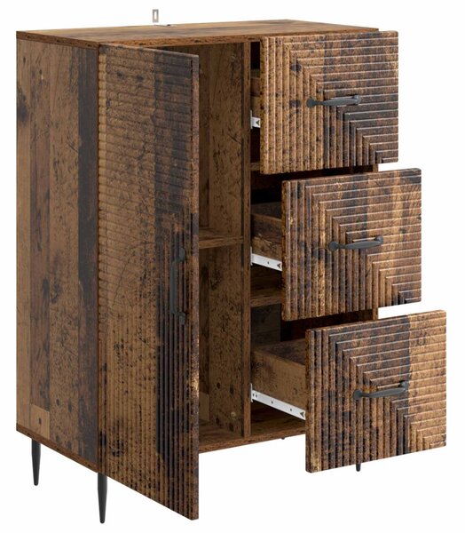 Széf fiókkal Antik Fa 66 x 34,5 x 89,5 cm Szerelt Fa