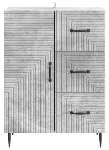 Széf fiókkal Betonszürke 66 x 34,5 x 89,5 cm Szerelt Fa