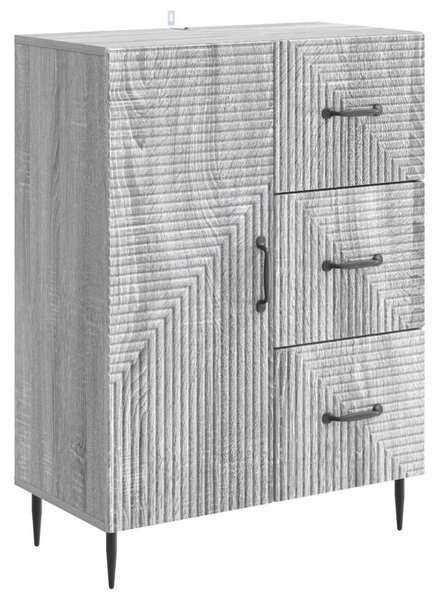 Széf fiókkal Szürke Sonoma 66 x 34,5 x 89,5 cm Szerelt Fa