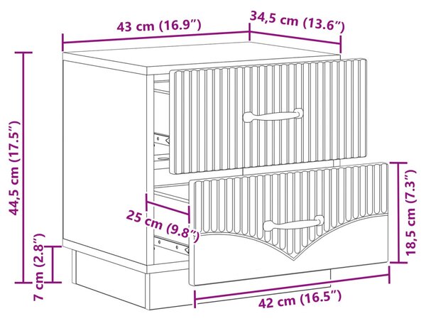 VidaXL Éjjeliszekrény Magasfényű Fehér 43 x 34,5 x 44,5 cm Szerelt Fa