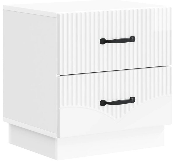 VidaXL Éjjeliszekrény Magasfényű Fehér 43 x 34,5 x 44,5 cm Szerelt Fa