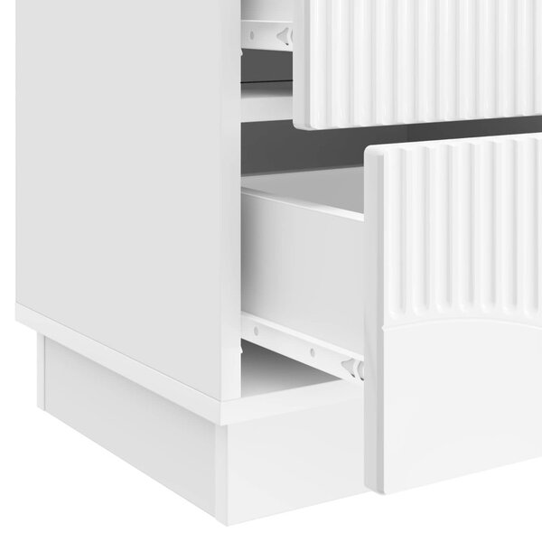 VidaXL Éjjeliszekrény Magasfényű Fehér 43 x 34,5 x 44,5 cm Szerelt Fa