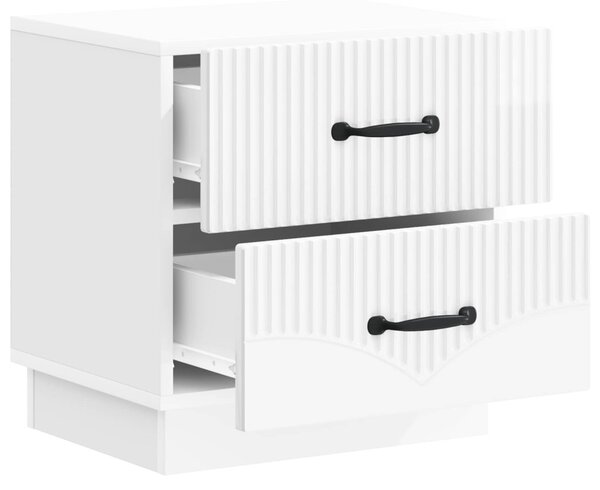 VidaXL Éjjeliszekrény Magasfényű Fehér 43 x 34,5 x 44,5 cm Szerelt Fa