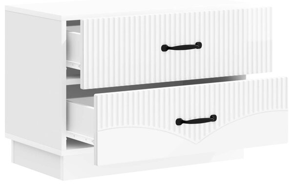 Éjjeliszekrény Magasfényű Fehér 62 x 34,5 x 44,5 cm Szerelt Fa