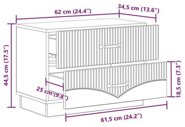 VidaXL Éjjeliszekrény fiókkal Fehér 62 x 34,5 x 44,5 cm Szerelt Fa