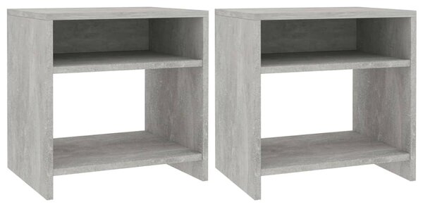 2 db betonszürke szerelt fa éjjeliszekrény 40 x 30 x 40 cm