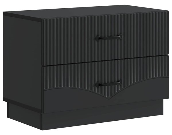 Éjjeliszekrény fiókkal Fekete 62 x 34,5 x 44,5 cm Szerelt Fa