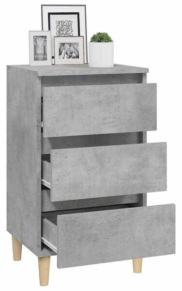 Betonszürke szerelt fa éjjeliszekrény 40x35x70 cm
