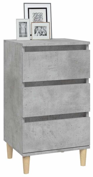 Betonszürke szerelt fa éjjeliszekrény 40x35x70 cm