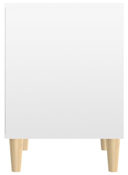 2 db magasfényű fehér éjjeliszekrény 40x35x50 cm
