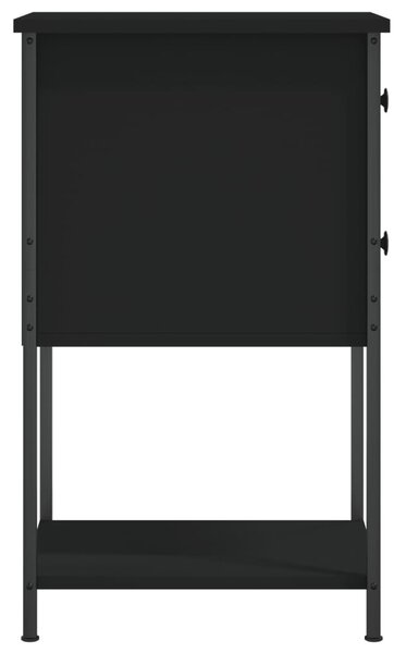 Fekete szerelt fa éjjeliszekrény 32x42x70 cm