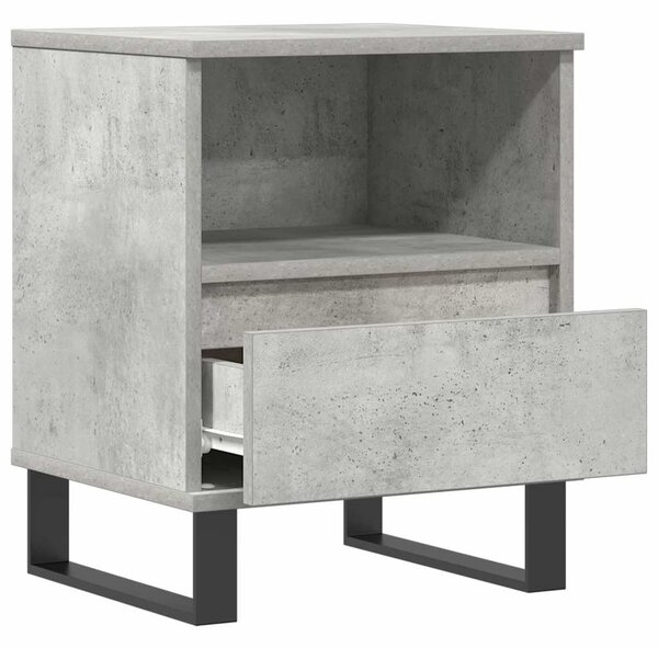 Betonszürke szerelt fa éjjeliszekrény 40x35x50 cm