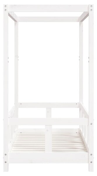 Fehér tömör fenyőfa gyerekágykeret 70 x 140 cm