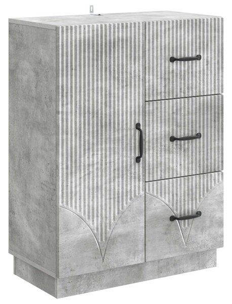 Széf fiókkal Betonszürke 66 x 34,5 x 87 cm Szerelt Fa