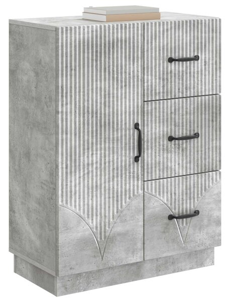 Széf fiókkal Betonszürke 66 x 34,5 x 87 cm Szerelt Fa