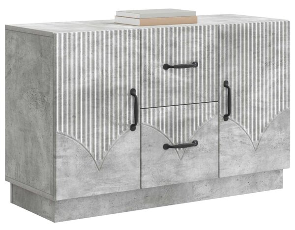 Széf fiókkal Betonszürke 89 x 34,5 x 57 cm Szerelt Fa