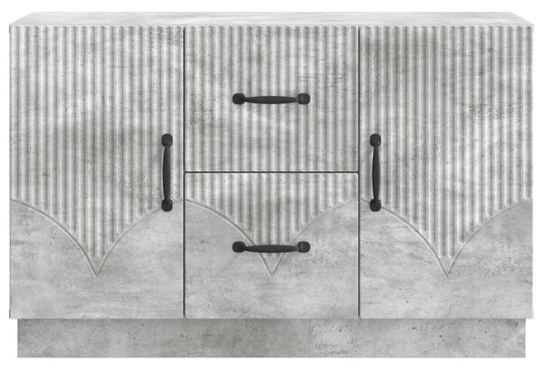 Széf fiókkal Betonszürke 89 x 34,5 x 57 cm Szerelt Fa