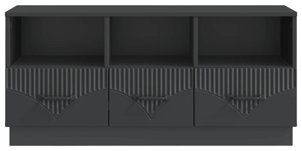 TV szekrény fiókkal Fekete 102 x 34,5 x 47 cm Szerelt Fa