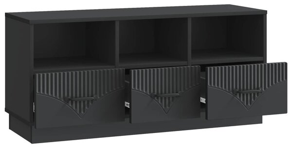 TV szekrény fiókkal Fekete 102 x 34,5 x 47 cm Szerelt Fa