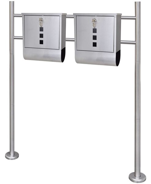 Dupla postaláda rozsdamentes acél állvánnyal