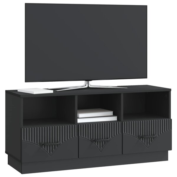 TV szekrény fiókkal Fekete 102 x 34,5 x 47 cm Szerelt Fa
