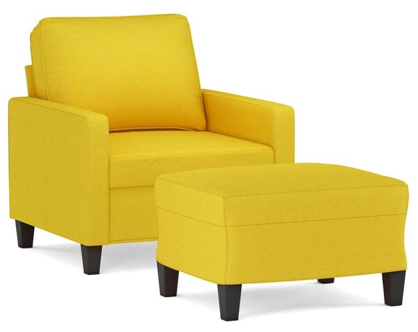 VidaXL világossárga szövet kanapéfotel lábtartóval 60 cm