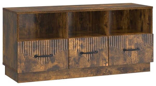 TV szekrény fiókkal Füstös Tölgy 102 x 34,5 x 47 cm Szerelt Fa