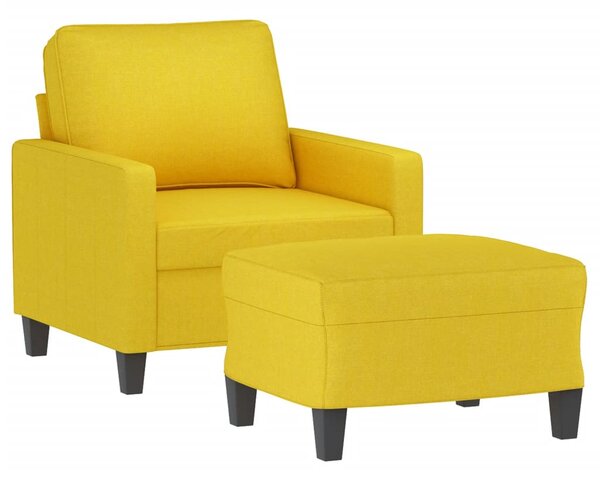 VidaXL világossárga szövet kanapéfotel lábtartóval 60 cm