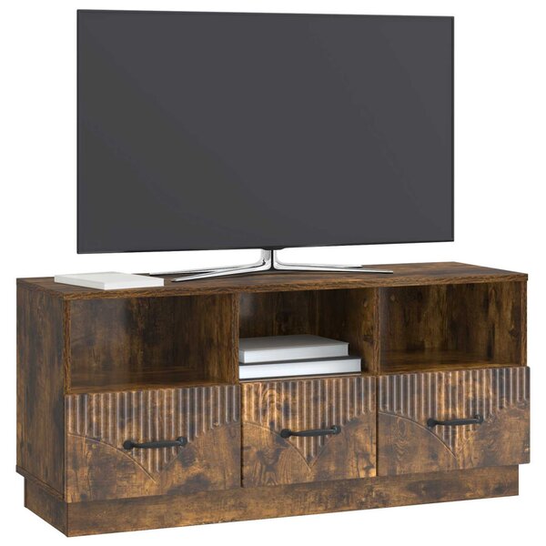 TV szekrény fiókkal Füstös Tölgy 102 x 34,5 x 47 cm Szerelt Fa