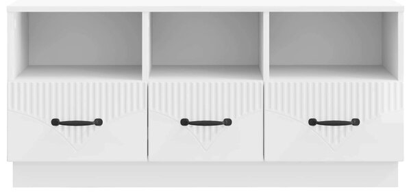 TV szekrény Magasfényű Fehér 102 x 34,5 x 47 cm Szerelt Fa