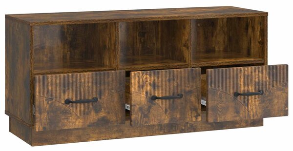 TV szekrény fiókkal Füstös Tölgy 102 x 34,5 x 47 cm Szerelt Fa