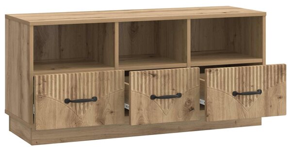 TV szekrény 102 x 34,5 x 47 cm Kézműves Tölgy Szerelt Fa
