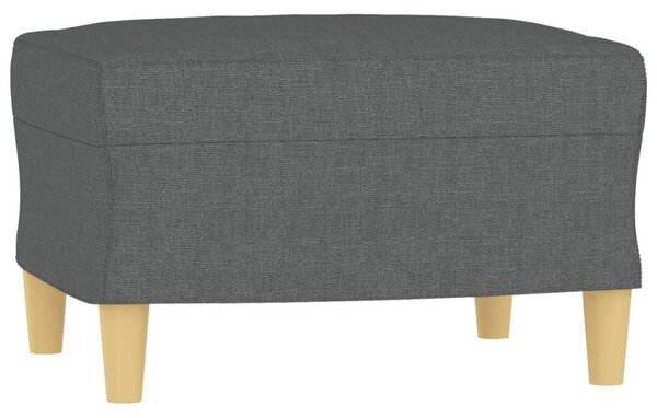 Sötétszürke szövet kanapéfotel lábtartóval 60 cm