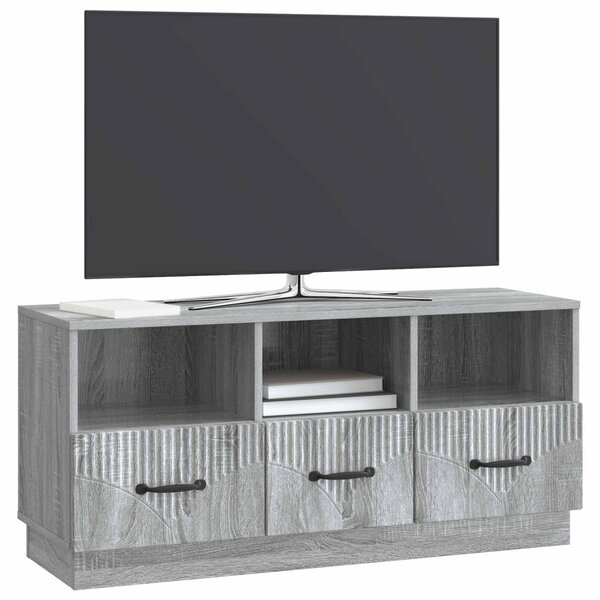 TV szekrény fiókkal Szürke Sonoma 102 x 34,5 x 47 cm Szerelt Fa