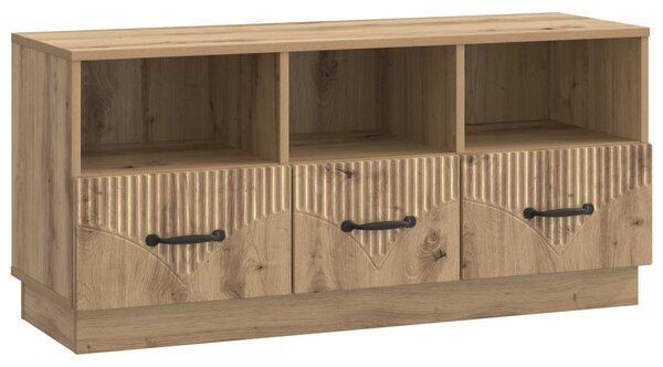 TV szekrény 102 x 34,5 x 47 cm Kézműves Tölgy Szerelt Fa