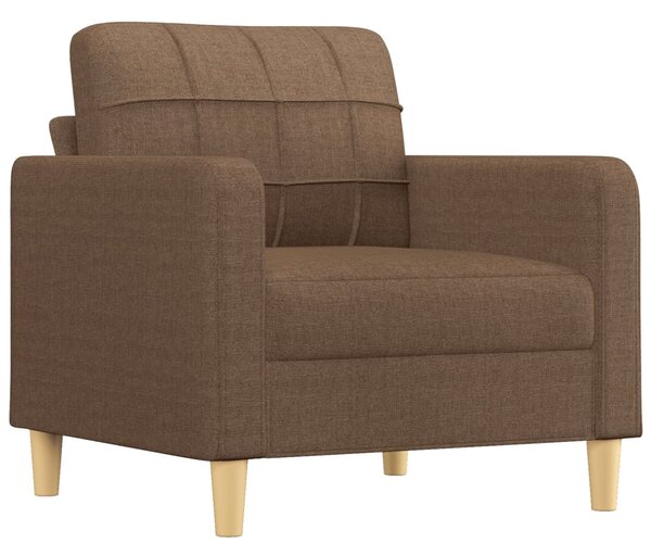 Barna szövet kanapéfotel lábtartóval 60 cm