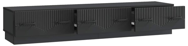 TV szekrény fiókkal Fekete 147 x 34,5 x 27 cm Szerelt Fa