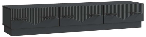 TV szekrény fiókkal Fekete 147 x 34,5 x 27 cm Szerelt Fa