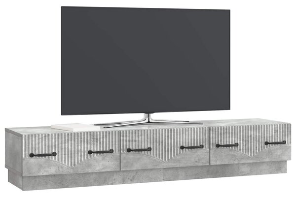 TV szekrény fiókkal Betonszürke 147 x 34,5 x 27 cm Szerelt Fa