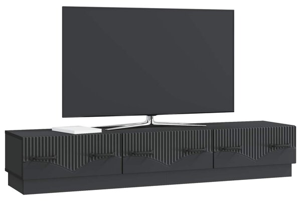 TV szekrény fiókkal Fekete 147 x 34,5 x 27 cm Szerelt Fa