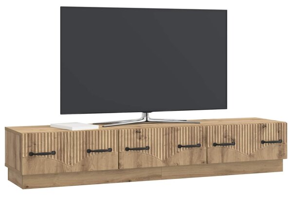 TV szekrény 147 x 34,5 x 27 cm Kézműves Tölgy Szerelt Fa