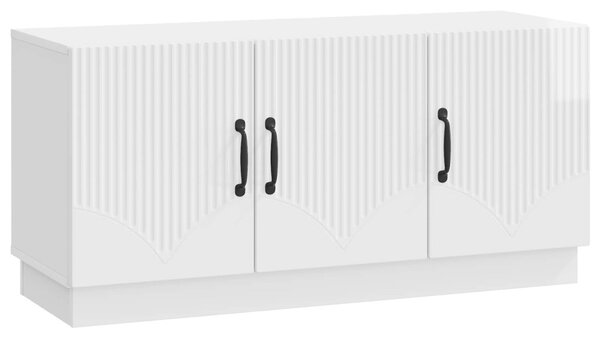 TV szekrény Magasfényű Fehér 99 x 34,5 x 47 cm Szerelt Fa