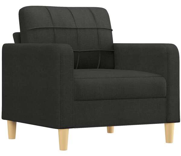 4 részes fekete szövet ülőgarnitúra párnákkal