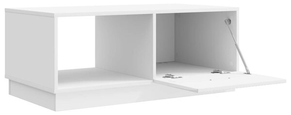 Dohányzóasztal Magasfényű Fehér 90 x 50 x 37 cm Szerelt Fa