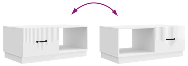Dohányzóasztal Magasfényű Fehér 90 x 50 x 37 cm Szerelt Fa