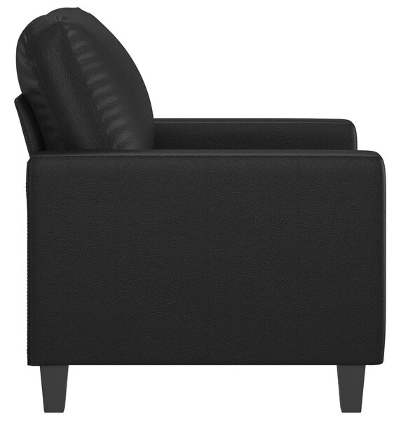 Fekete műbőr kanapéfotel 60 cm