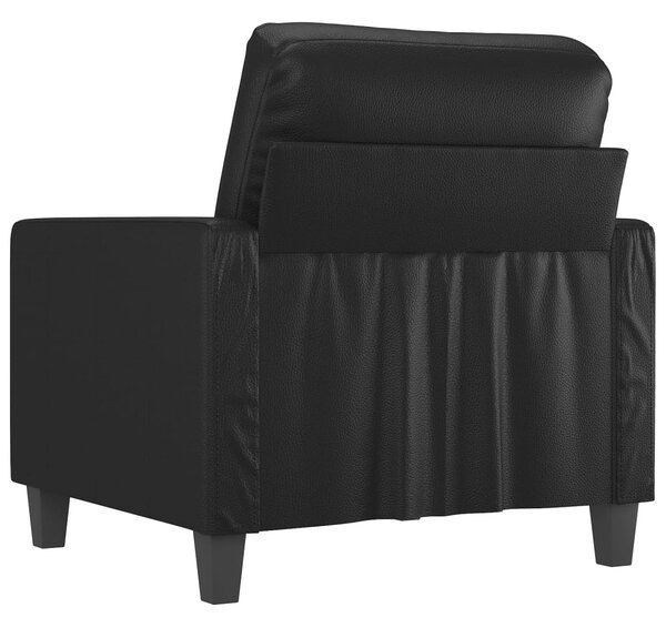 Fekete műbőr kanapéfotel 60 cm